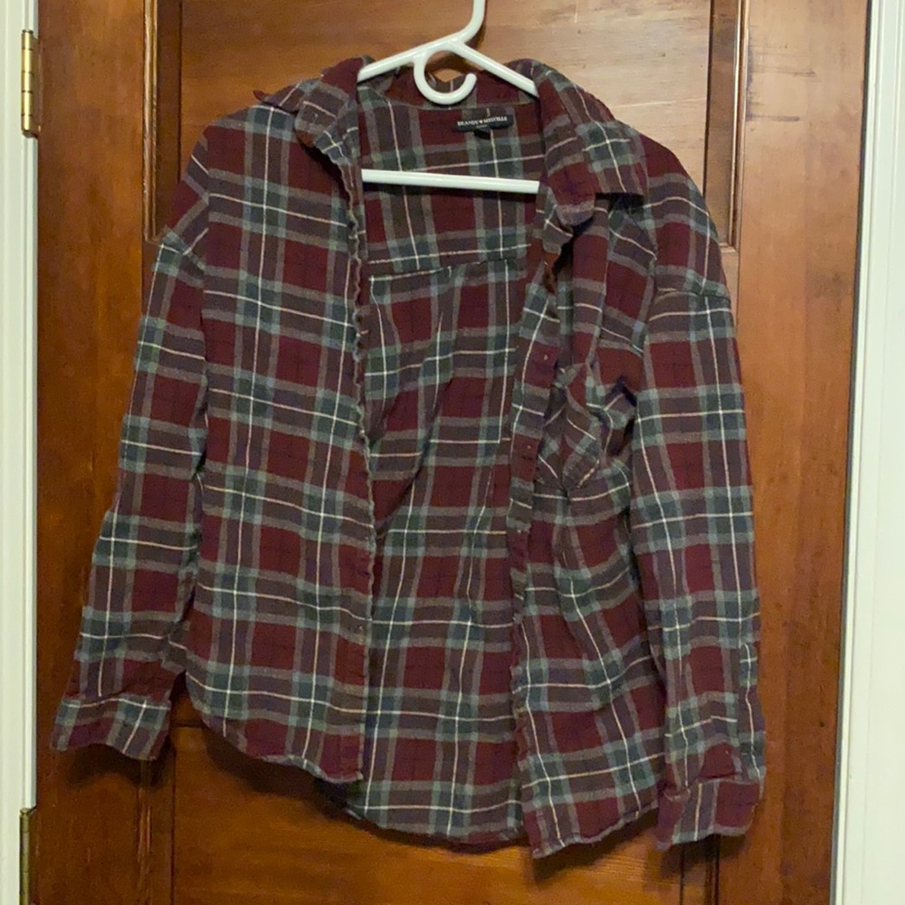 Maroon Flannel Brandy Melville
